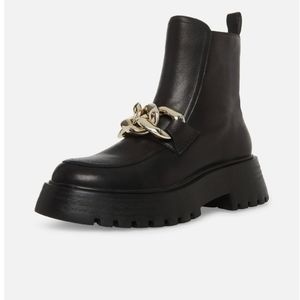 Steve Madden Black Cleo Leather Ankle Chelsea Combat Boots Size 10M
